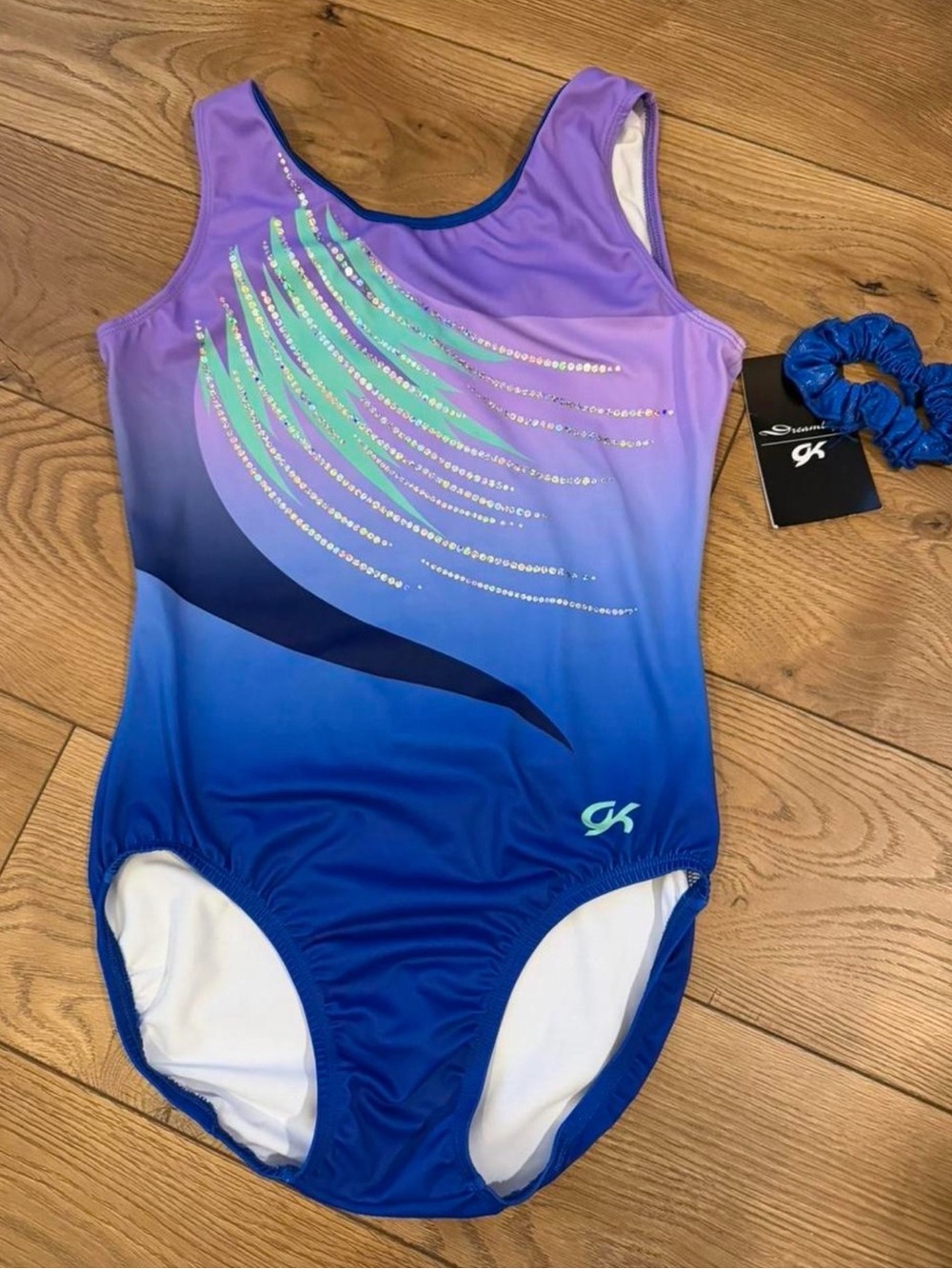 GK Women’s Purple-to-Blue Ombré One-Piece with Teal & Navy Accents
